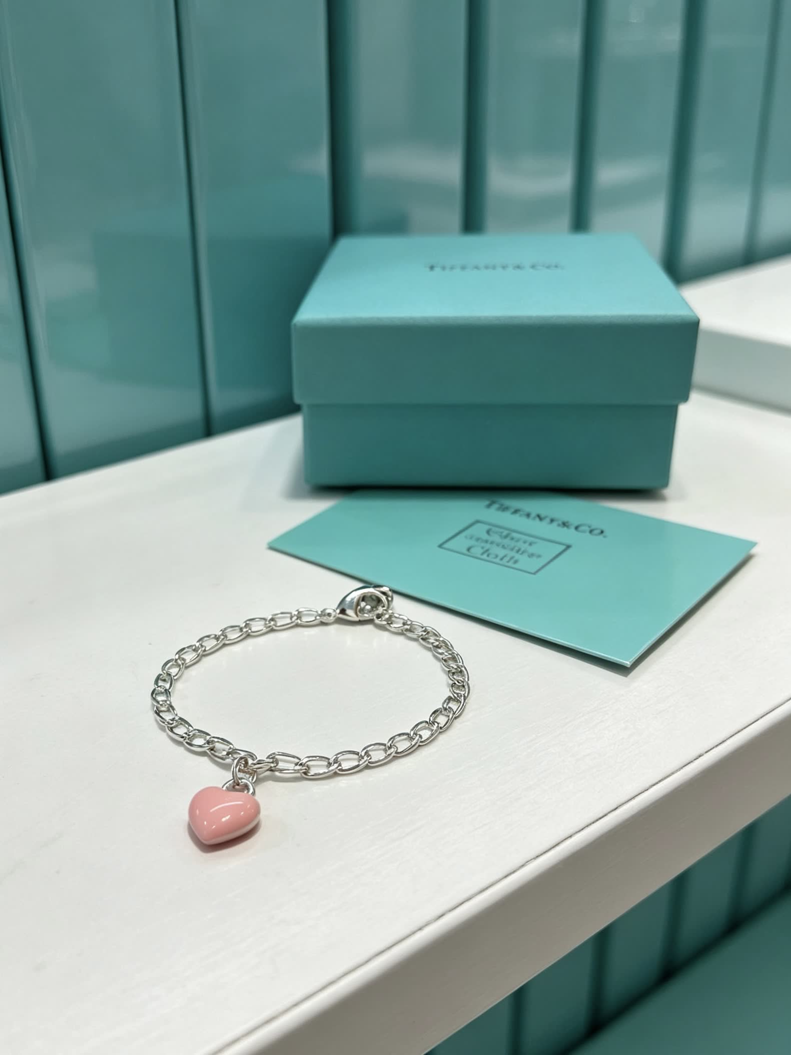 Tiffany & Co. Silver Heart Charm Bracelet
